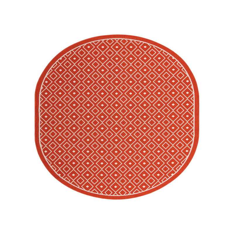 Fabriciana Geometric Indoor / Outdoor Rug, Oval 7'10" x 10'