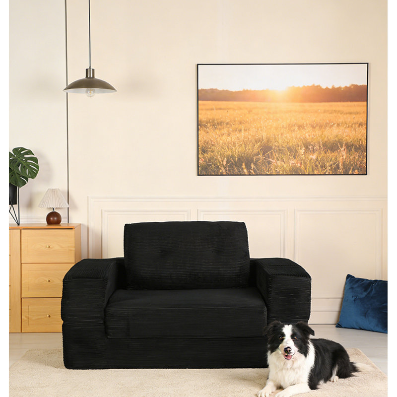 Compression Human Dog Sofa Bed, Black