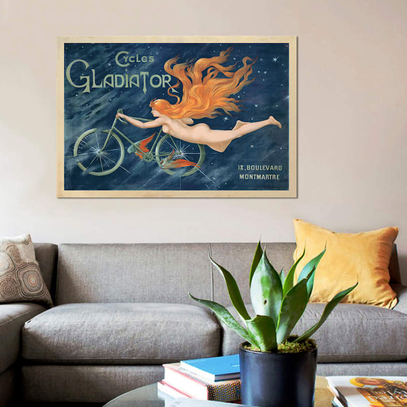 «Cycles Gladiator, 1895 Ca.» "By Top Art", impression sur toile, H 26 po x l 40 po x P 1,5 po, Toile tendue, Pas de tapis