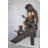 Girl Reading Letters on the Stairs Bronze Statue -  Size: 32"L x 22"W x 40"H.