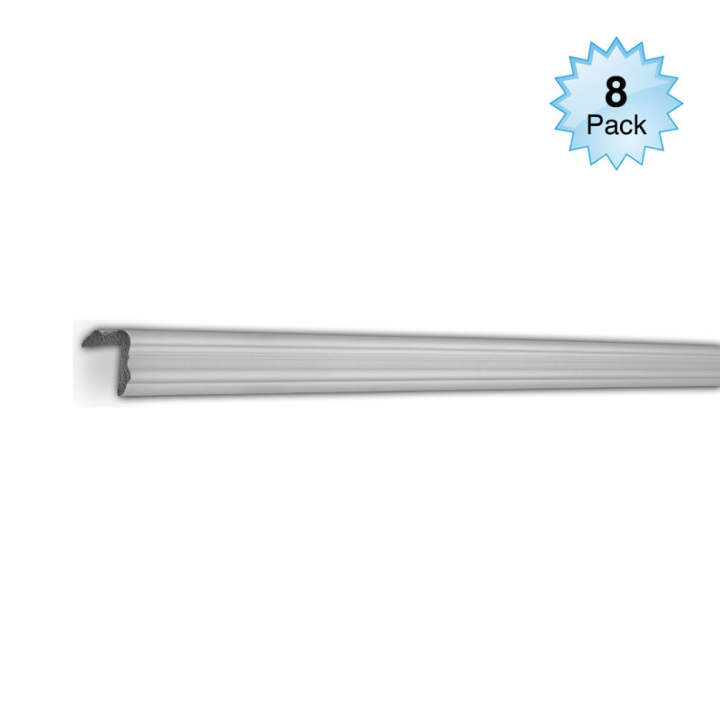 1-1/2 in x 1-1/2 in x 96 in Recycled Polystyrene Plain Corner Angle Moulding Pro PK 64 LF (Set of 8)