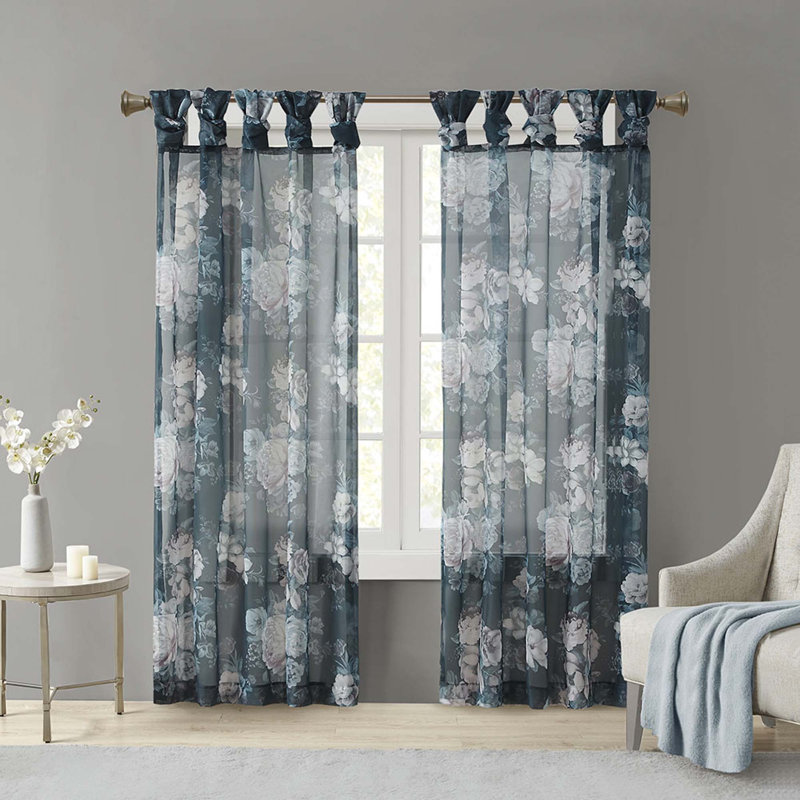 Voile avec passe-tringle, Bleu marine, L 50 po x L 95 po