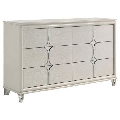 Emmagrace 6-drawer Dresser Cabinet Pearl White by House of Hampton