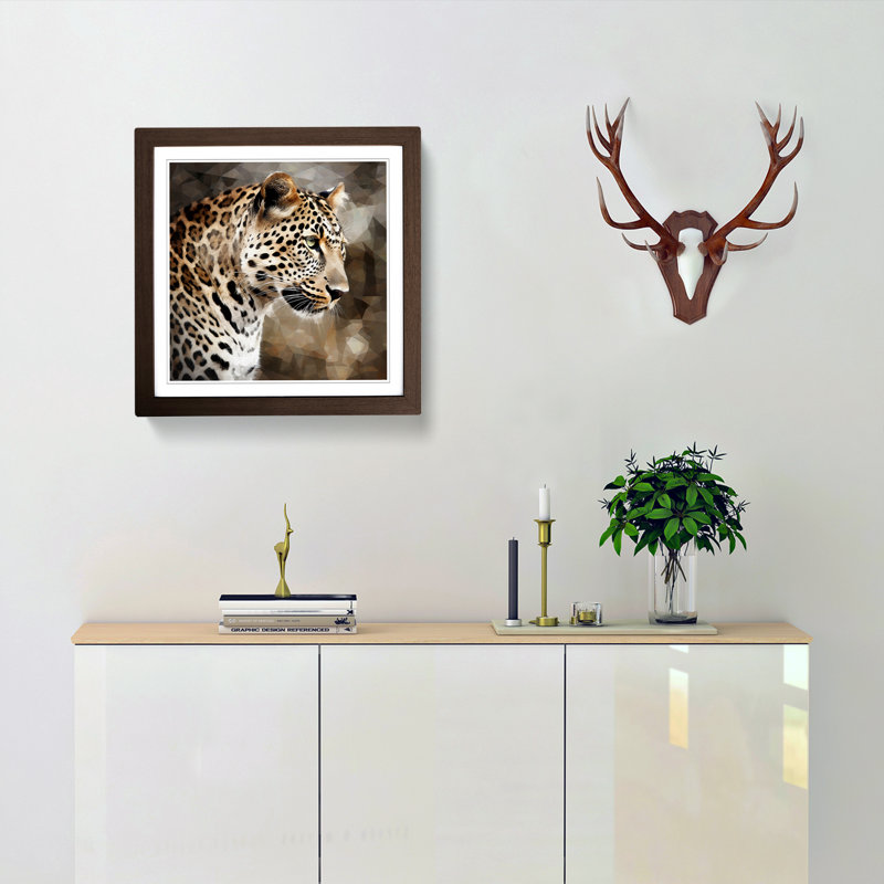Leopard Precisionism - Framed Print, Walnut