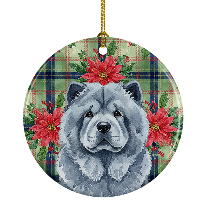 Ornement en céramique Blue Chow Chow, Chow Chow Blue