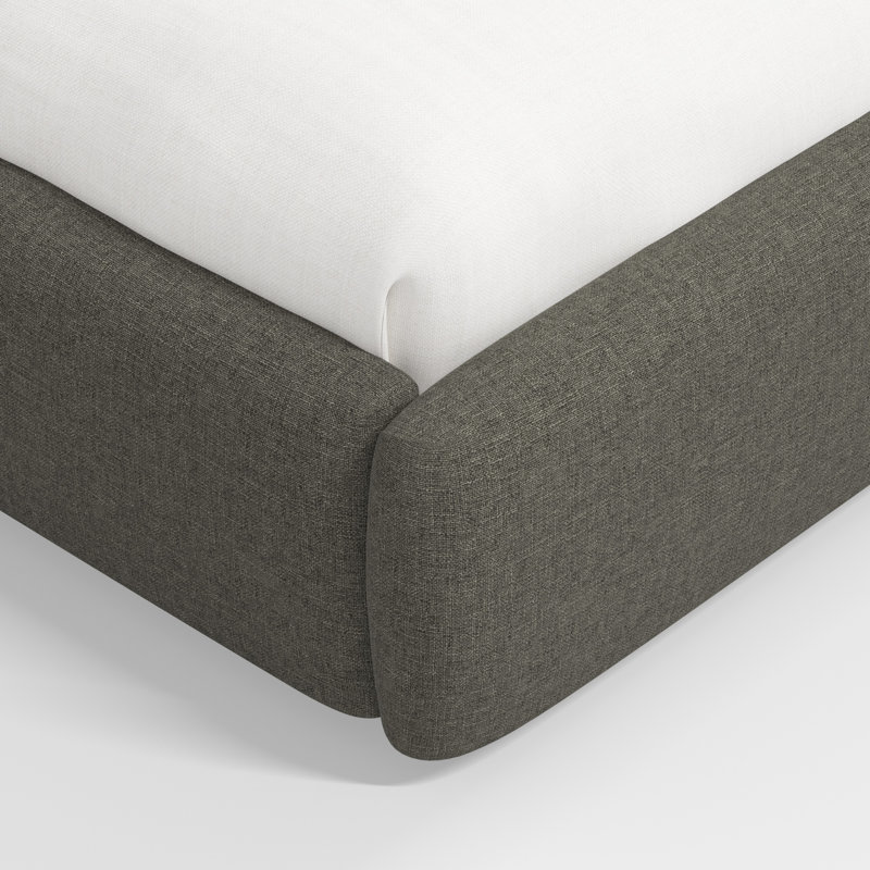 Stoffer Home x Cloth and Co. Marisa Bed, California King, Zuma Charcoal Textured Linen