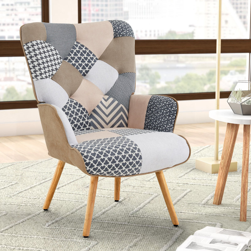 Fauteuil Jissele 26,2 po, 100 % lin gris