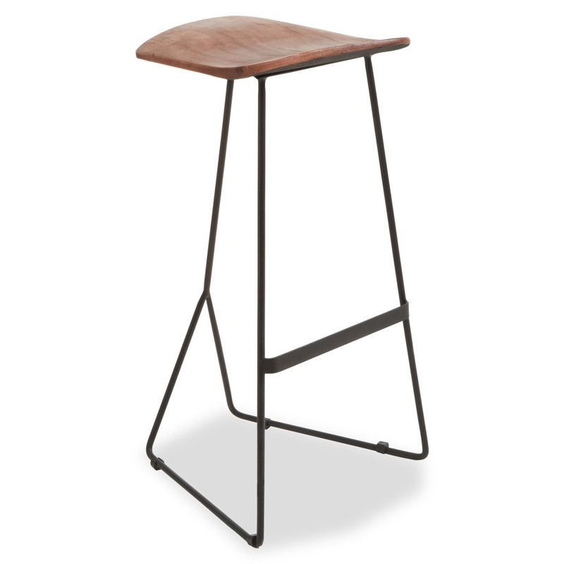 Bucyrus Upholstered Counter Stool with Metal Frame, Black