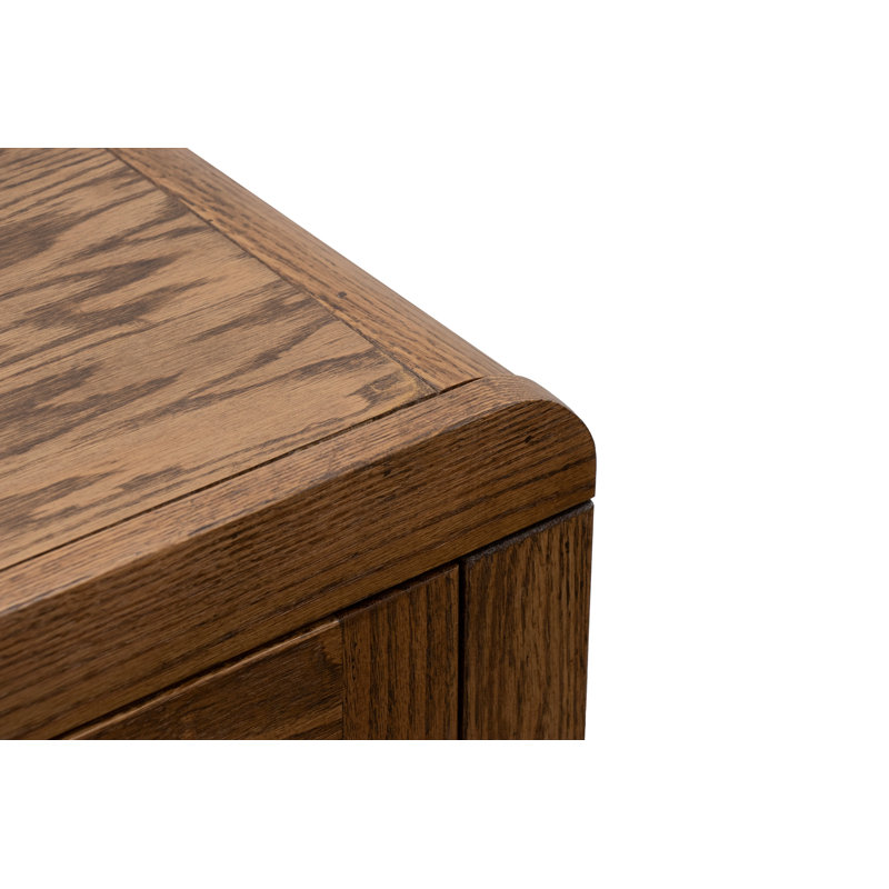 Table de bout Haven 24 po, aucun assemblage requis, finition chêne bourbon, Brun