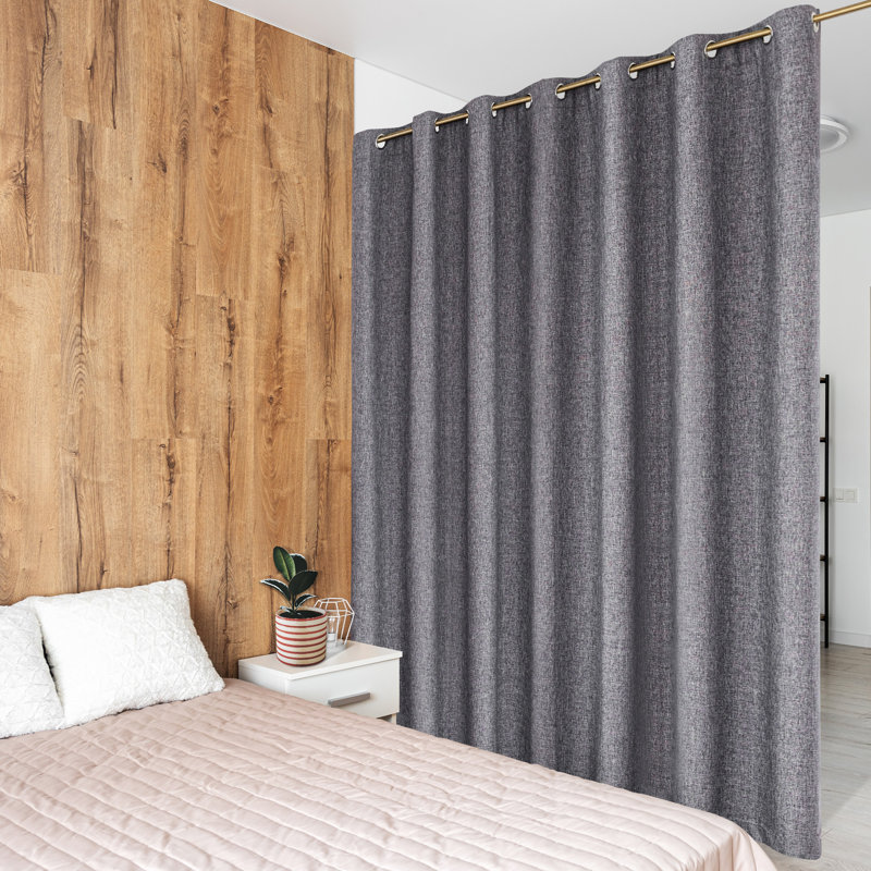 Panneau de rideau de porte de patio coulissant 100% occultant, L 100 po x L 84 po, Gris foncé
