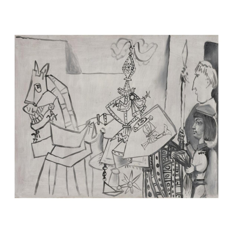 «Cavalier Page and Monk» par Pablo Picasso - Estampe numérique, H 16 po x l 20 po