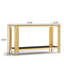 Console supérieure et inférieure en verre trempé à double couche et cadre en acier inoxydable à finition miroir-183633763-183633767