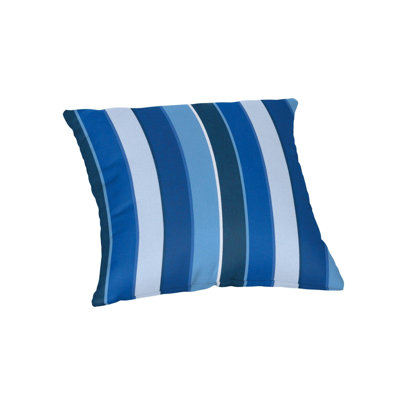 Casual Cushion Stripe Sunbrella® Fabric 1-Piece Indoor/Outdoor Square Throw Pillow, 20"W x 20"L, Milano Cobalt