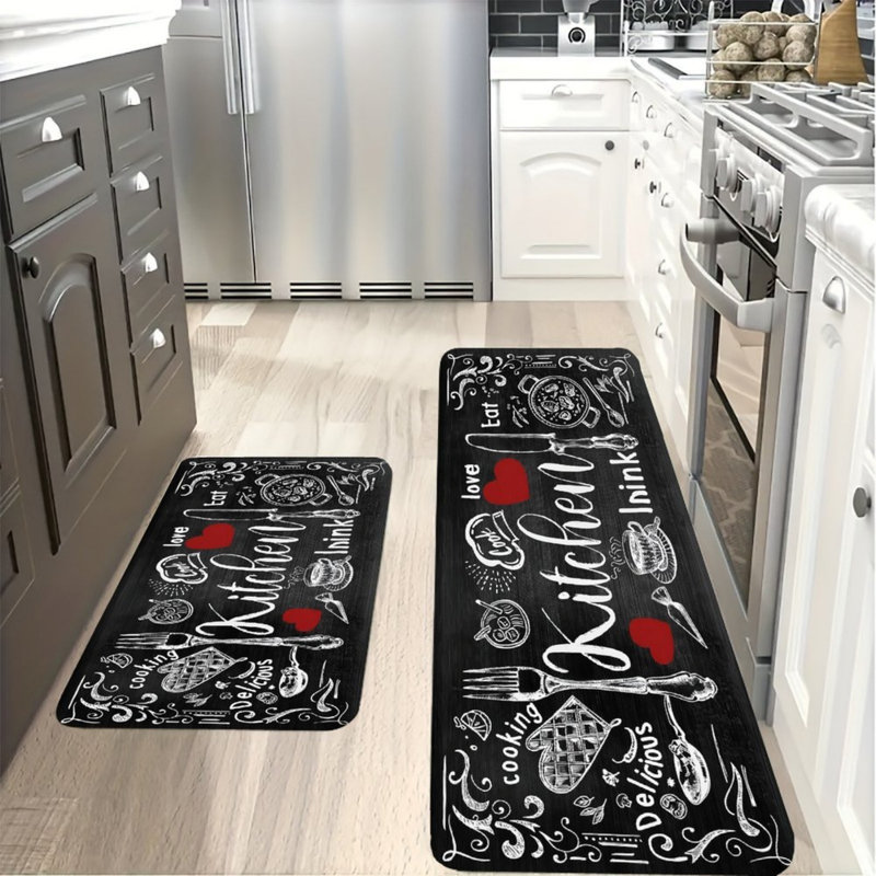 Ensemble de 2 tapis de cuisine Blackboard
