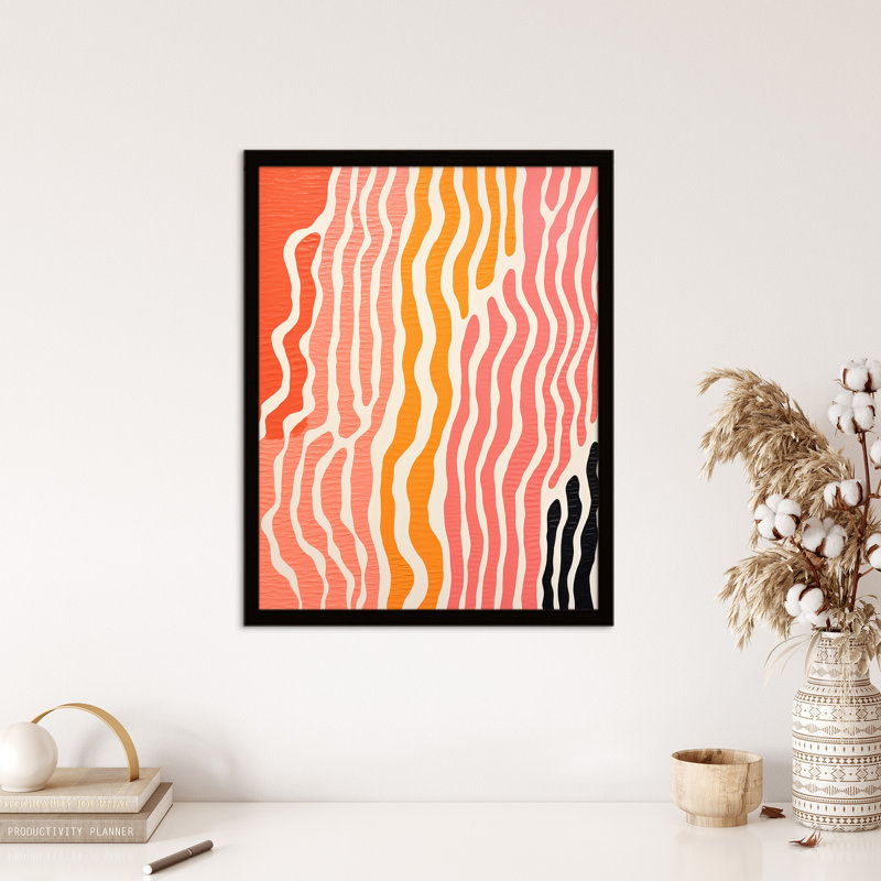 The Sand After the Sea Abstract 1 Warm 1 Piece Single Picture Frame Wall Art