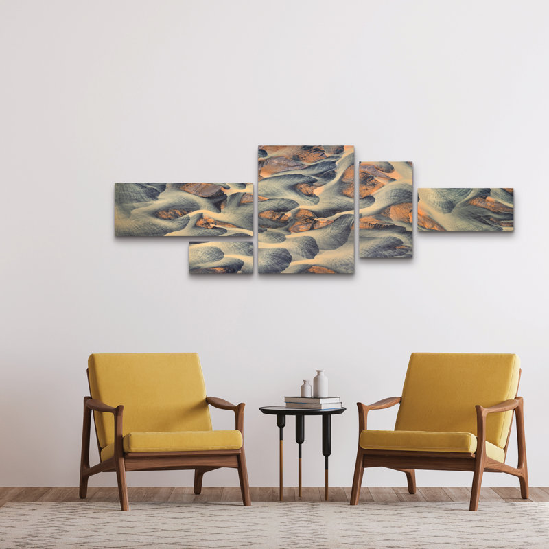 Ensemble de 5 panneaux muraux - John Fan «Flying Dreams», art mural sur toile pour le salon, la chambre à coucher ou le bureau 