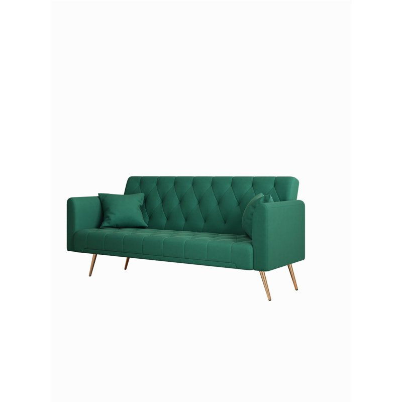 71" Convertible Double Folding  Sofa Bed, 2, Green
