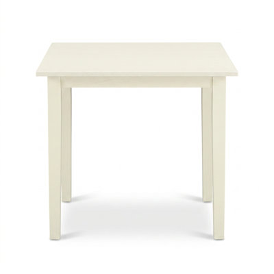 Ensemble table et chaises rectangulaires en bois d'hévéa asiatique blanc lin avec rallonge rabattable