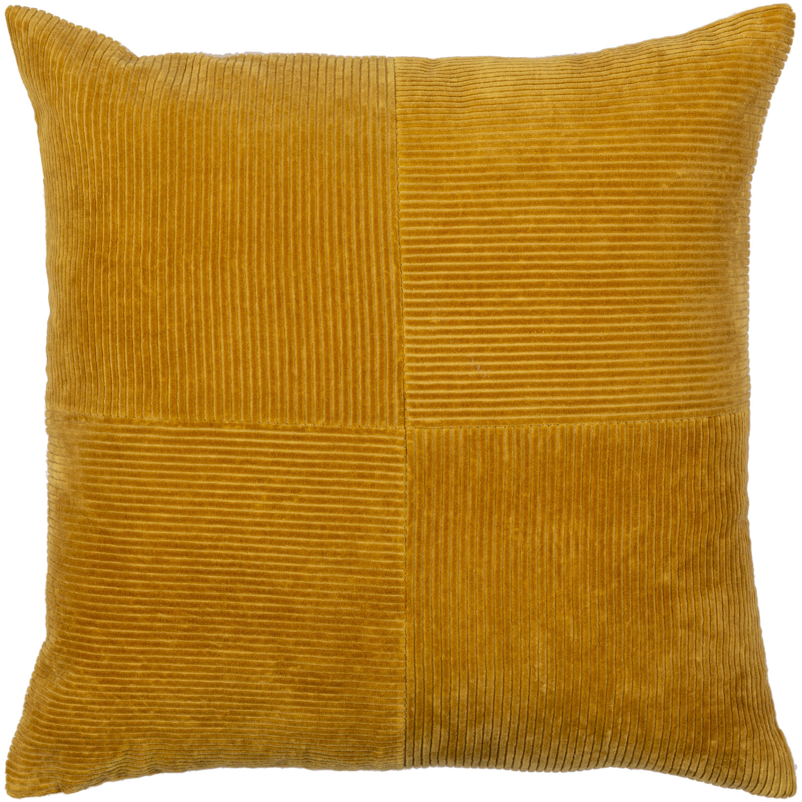 Selma Cotton Throw Pillow, 18" x 18", Mustard