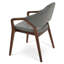 Fauteuil rembourré gris Luna