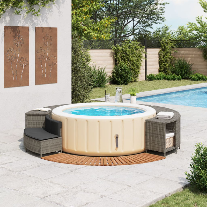 17.7" D Hot Tub Step in Gray
