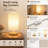 9'' Small Table Lamp, Cream Fabric Shade and Wood Base