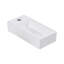 Lavabo mural rectangulaire en céramique blanche de 37 x 18,5 cm, lavabo suspendu compact avec un seul trou de robinetterie, bonde de 4,4 cm, hauteur de 9 cm, idéal pour les petites salles de bain et les toilettes.