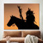 Indienne à cheval sur toile de coton à motif d'art moderne pour décoration murale
