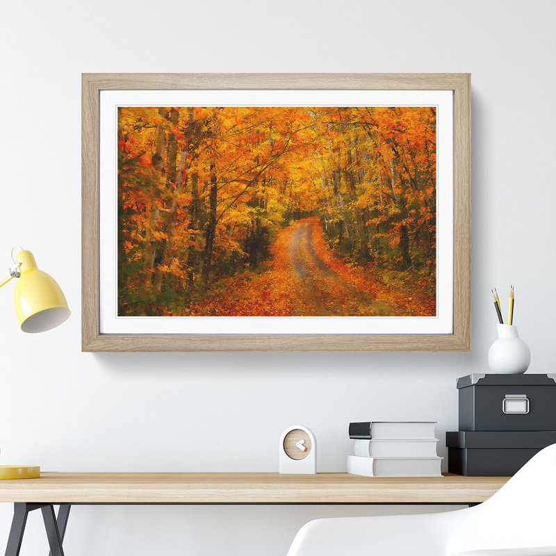 Heading into the Forest - Picture Frame Painting Print, 62cm H x 87cm W x 2cm D, Oak Framed
