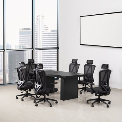 Renzo Rectangular Conference Table and Chair Set by Inbox Zero