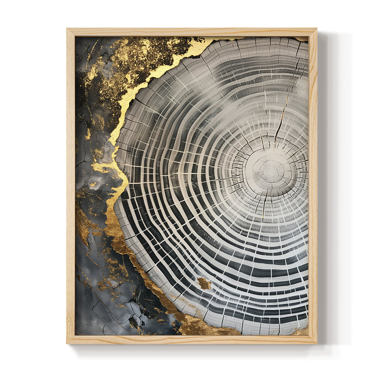 ABSTRACT Series CCL III, reproduction encadrée - bois massif, Natural, H 11 po x l 9 po