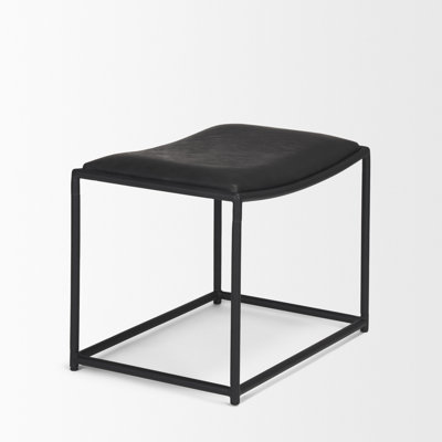 Galina Genuine Leather Accent Stool