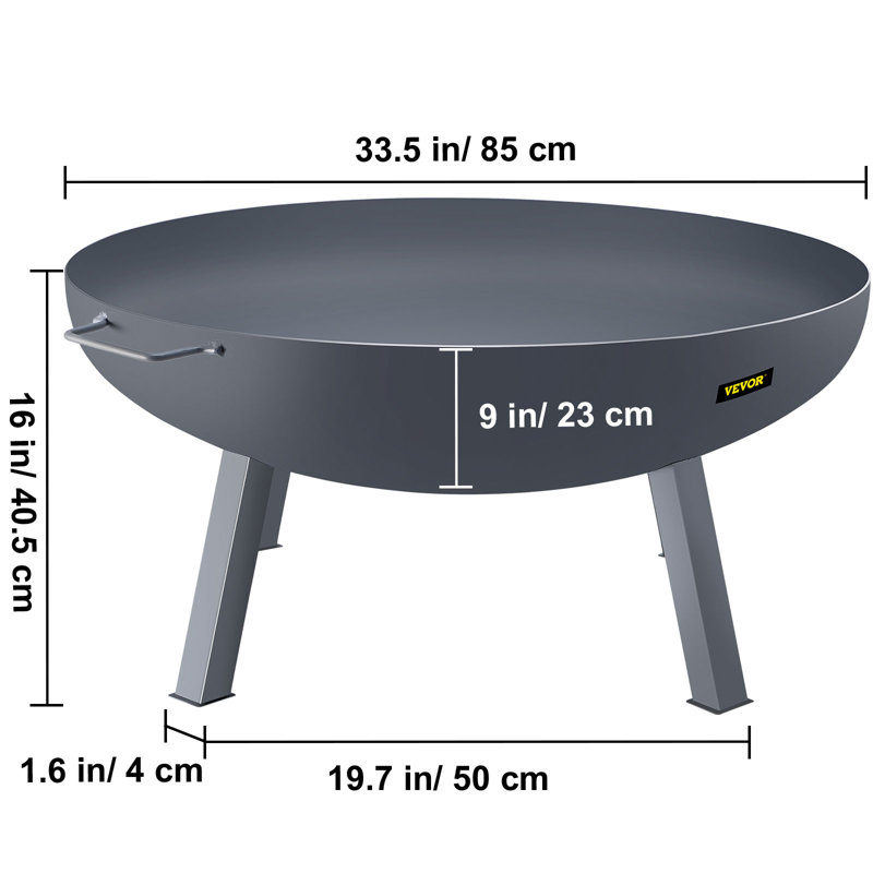 33.5'' Round Steel Fire Pit Accessory