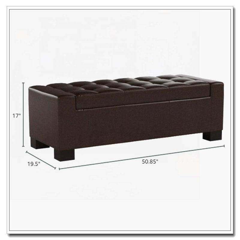 Banc de rangement rabattable, Brun