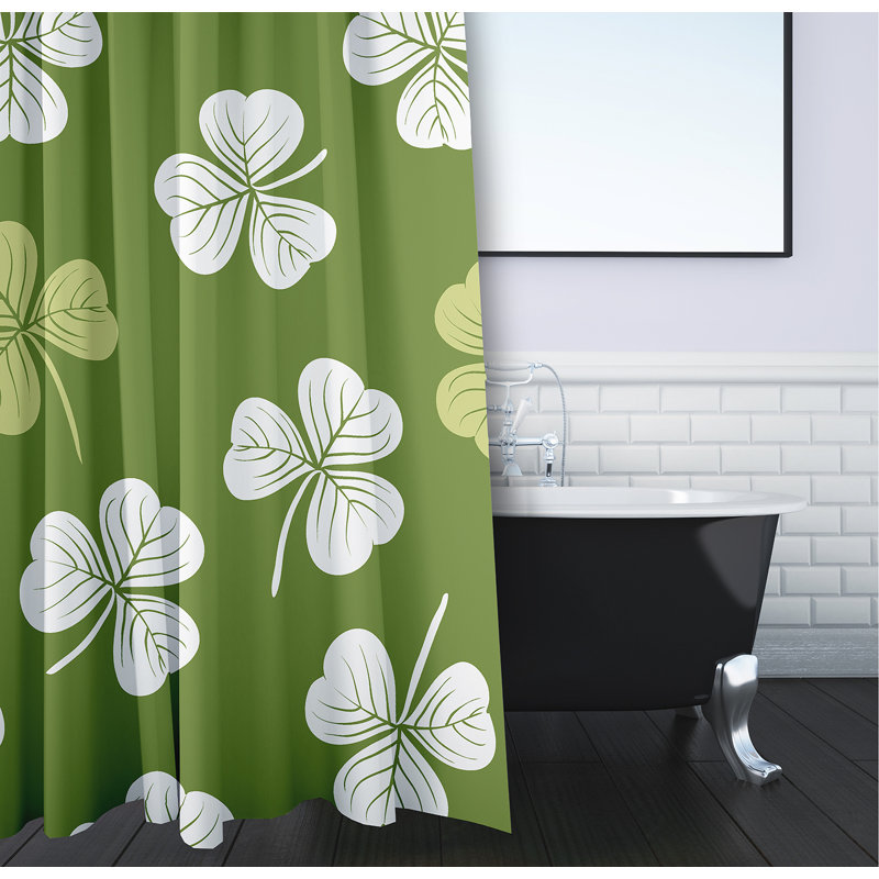 Rideau de douche simple Clairemarie, Vert foncé