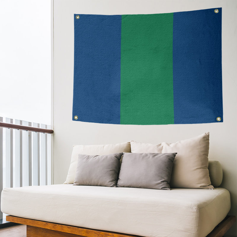 Tapisserie de polyester Vancouver, H 26 po x l 36 po x P 1 po, Bleu foncé / vert / bleu foncé