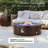  42-Inch Round Iron Propane Fire Pit Table with Tank Cover and Wind Guard, Dark Brown-1773554049