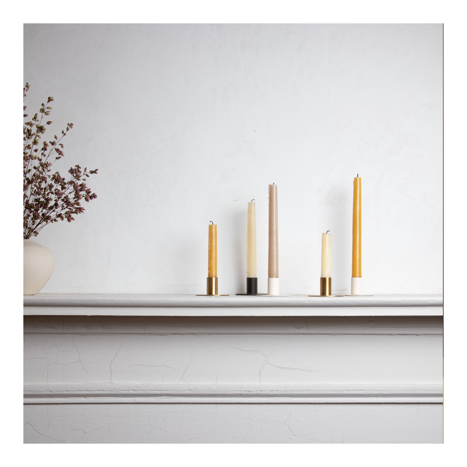 Essential 1.5'' H Stainless Steel Tabletop Candlestick, Ivory