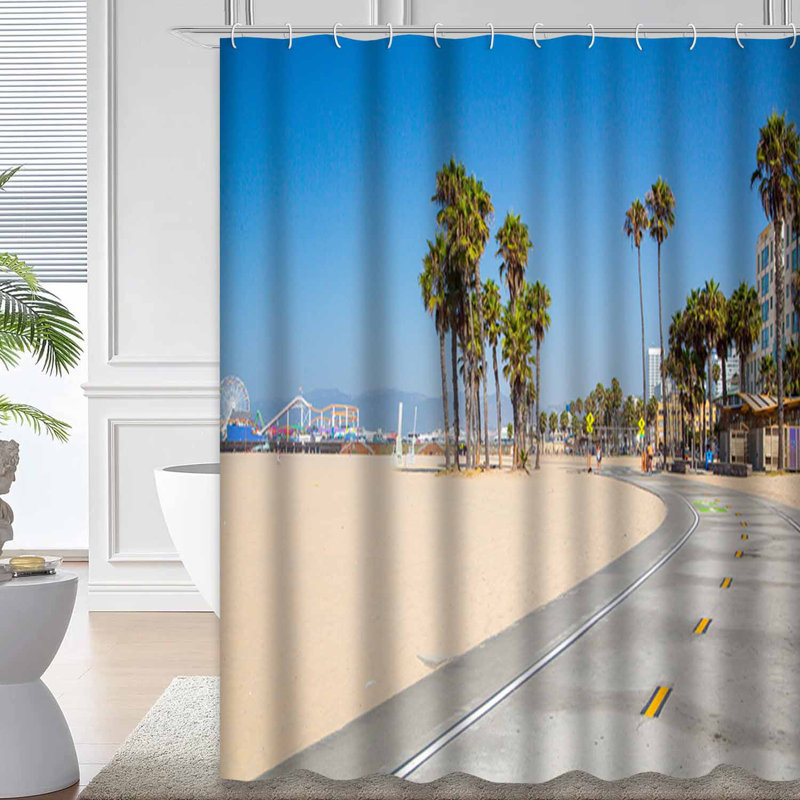 Rideau de douche Venice Beach California, L 72 po x l 84 po