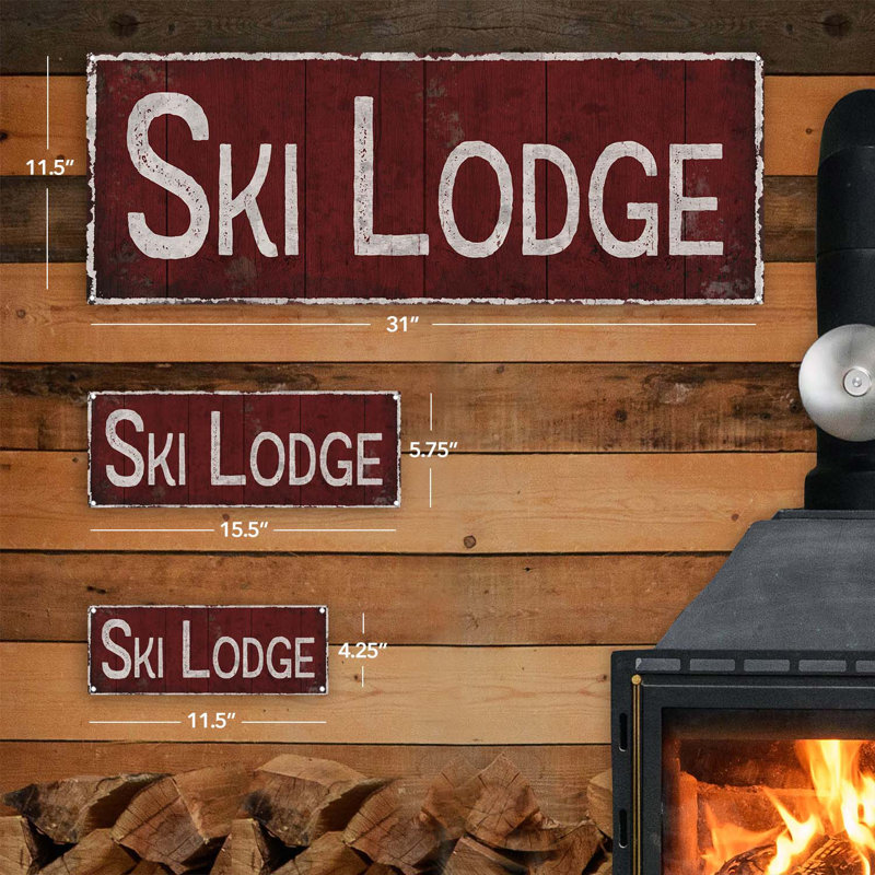 Panneau en métal Ski Lodge