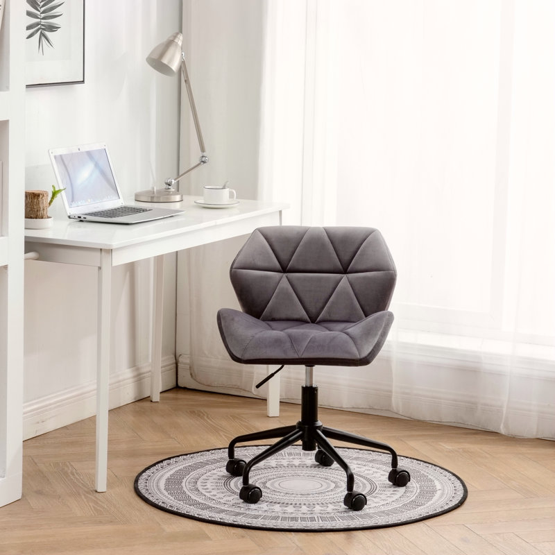 Chaise de bureau pivotante et capitonnée, Gris