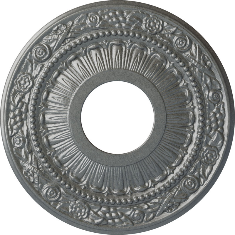 Médaillon de plafond H 12,125 po x l 12,125 po x P 0,875 po Nadia, Platinum