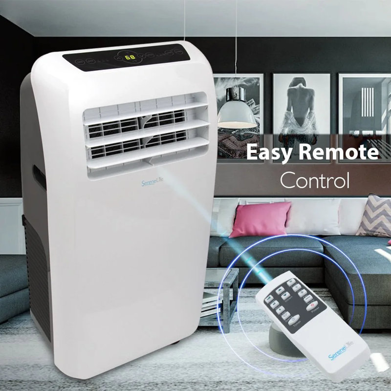 SereneLife 12,000 BTU White Portable Air Conditioner with Remote