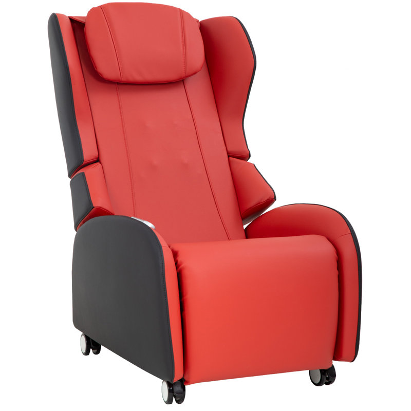 Fauteuil de massage inclinable électrique en similicuir, Rouge