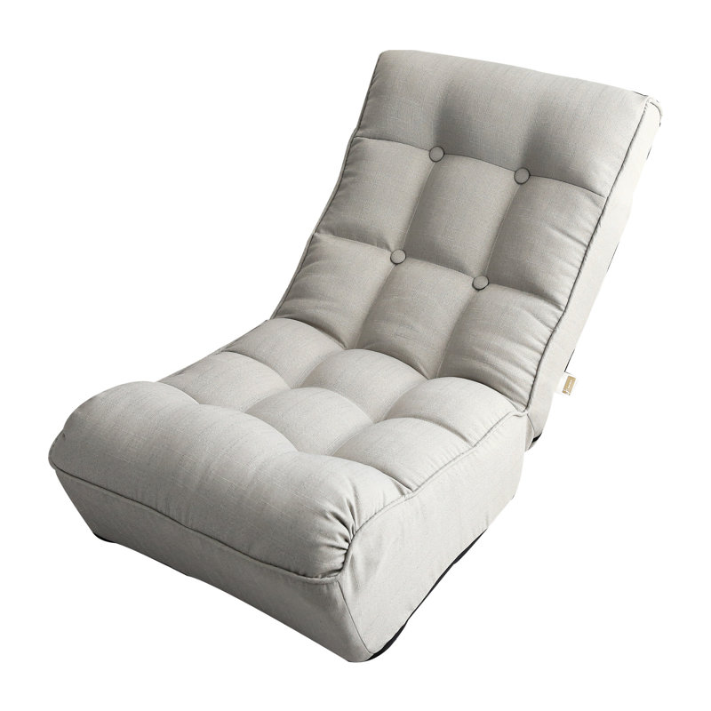 Adjustable Reclining Floor Chair For Bedroom, Dorm, - Space Saving Multifunctional Ideal Relaxing Gray Linen Filled