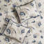 Courtepointe réversible en microfibre bleue avec motifs corail, double / grand, bleu, broderie-116011265