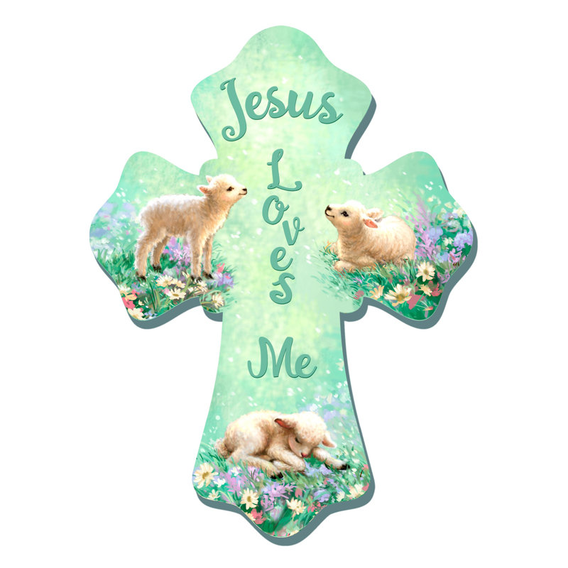 Jesus Loves Me Wooden Cross