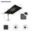 Parasol carré de luxe à énergie solaire 11 pi à DEL 11 pi avec base en tôle d'acier-1833161012