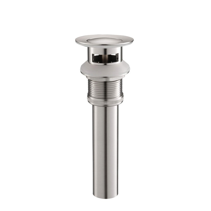 Drain escamotable de lavabo de salle de bain avec trop-plein, Nickel brossé