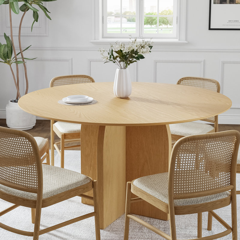 Table de salle à manger Enciso, Bois naturel, H 30 po x L 52 po x l 52 po